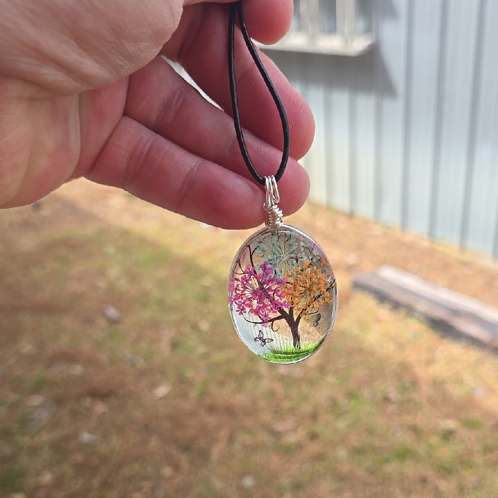 Colorful Tree Pendant Necklace